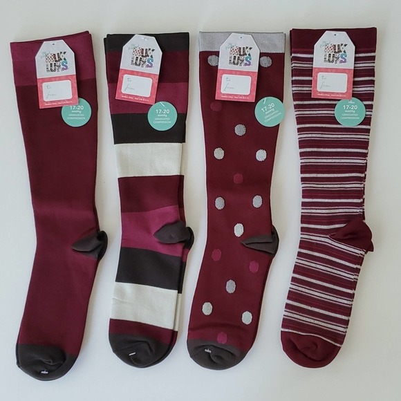 Muk Luks Accessories - Muk Luks Pack of 4 Graduated Trouser Compression Socks 17-20 mmHg Size L/XL